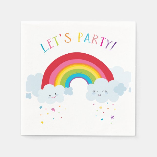 Serviette En Papier ANNIVERSAIRE DE ENFANT LET'S PARTY couleurs vives  (Devant)