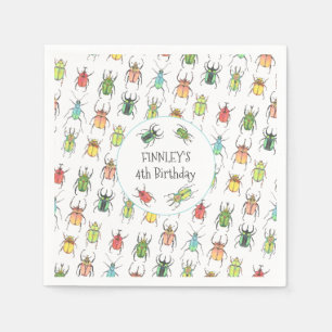 Serviette En Papier Anniversaire de enfant Love Bugs Beetles