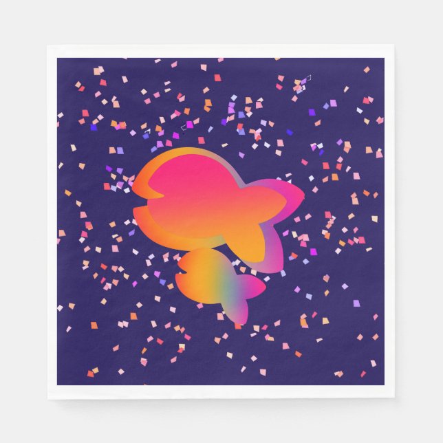 Serviette En Papier Anniversaire de enfant Rainbow Fish (Devant)