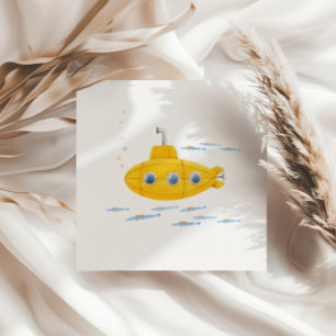 Serviette En Papier Anniversaire de enfant sous-marin jaune