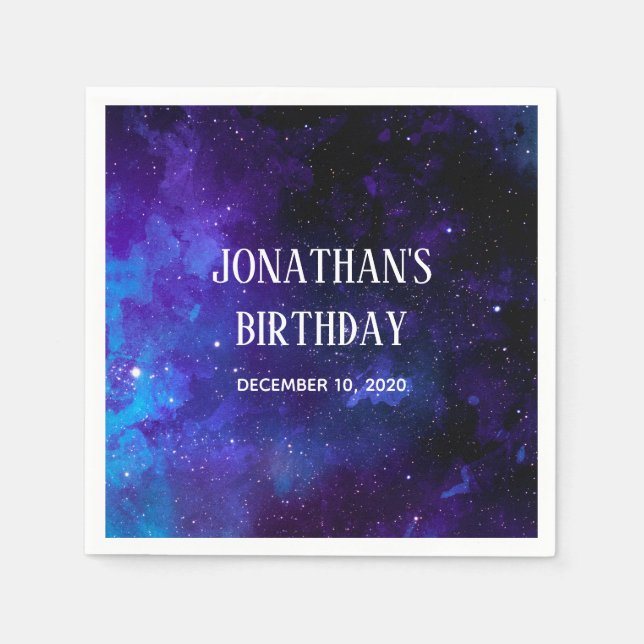 Serviette En Papier Anniversaire de enfant spatial. Fête du Planétariu (Devant)