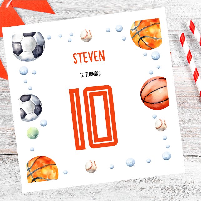 Serviette En Papier Anniversaire de enfant sportif de balle (Créateur téléchargé)