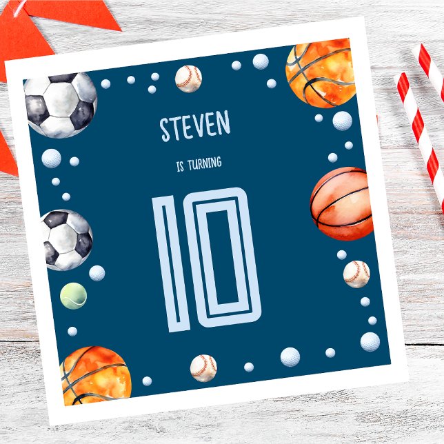 Serviette En Papier Anniversaire de enfant sportif de balle (Créateur téléchargé)
