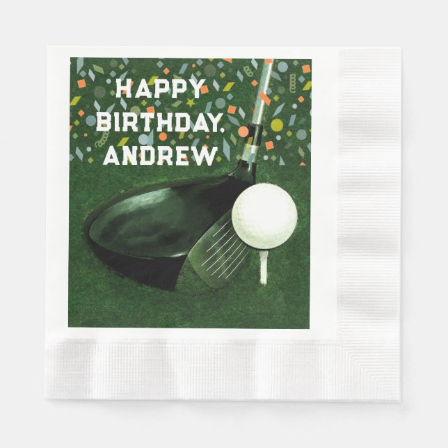 Serviette En Papier Anniversaire de golf (Devant)