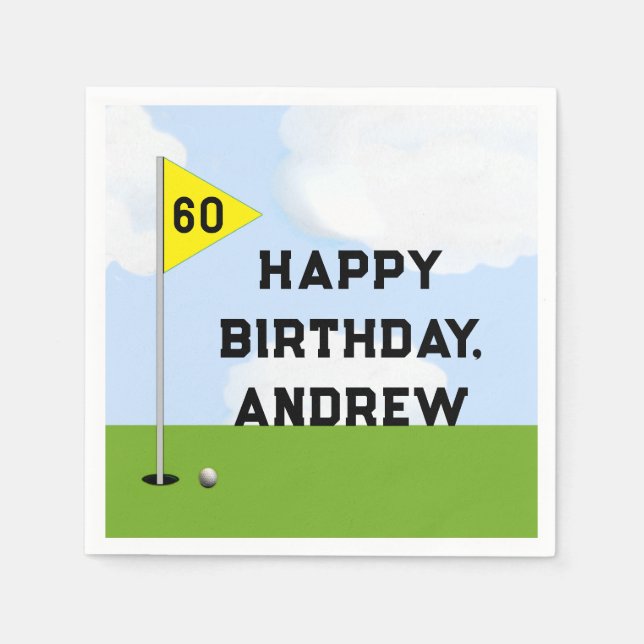 Serviette En Papier Anniversaire de golf (Devant)