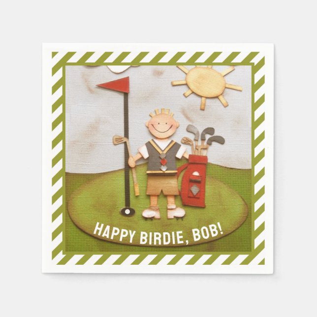 Serviette En Papier Anniversaire de golf (Devant)