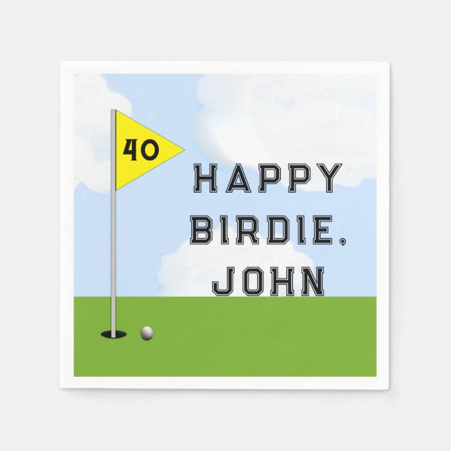 Serviette En Papier Anniversaire de golf drôle (Devant)