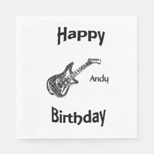 Serviette En Papier Anniversaire de guitare électrique