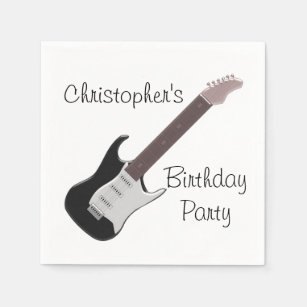 Serviettes Anniversaire Guitare Zazzle Fr