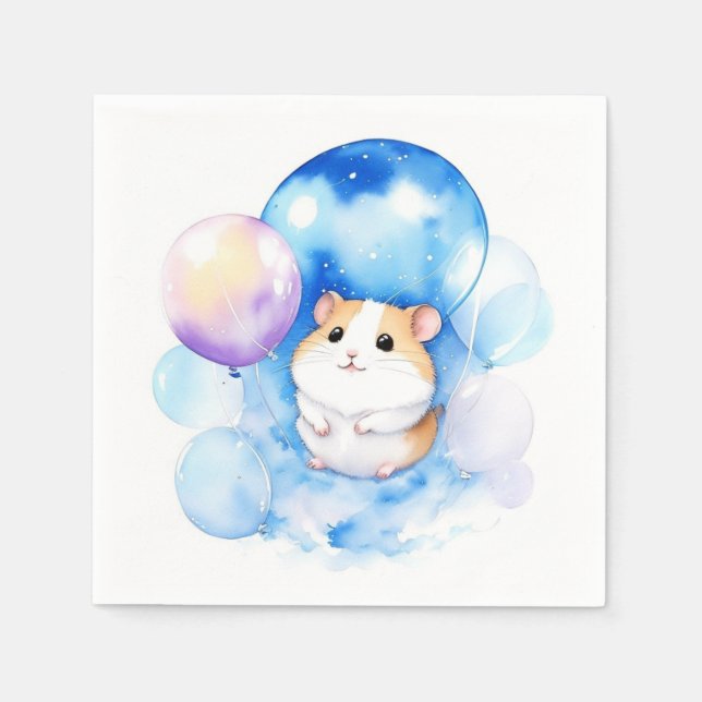 Serviette En Papier Anniversaire de Hamster (Devant)