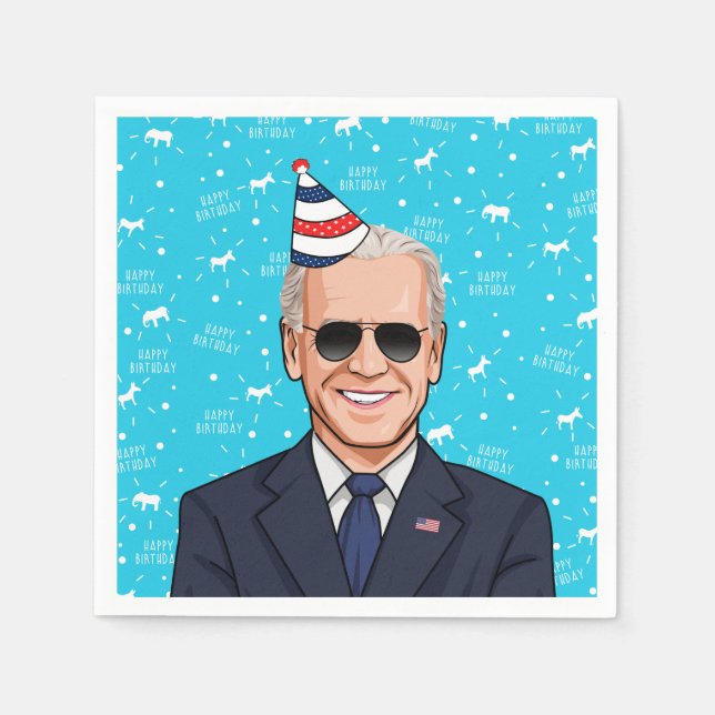 Serviette En Papier Anniversaire de Joe Biden (Devant)