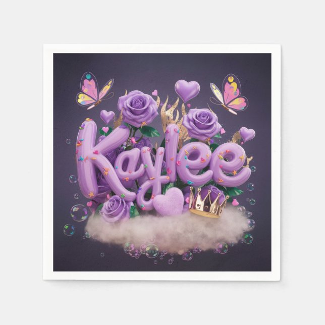 Serviette En Papier Anniversaire de Kaylee (Devant)