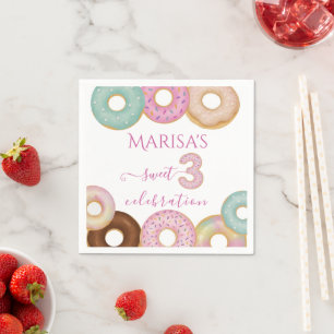 Serviette En Papier Anniversaire de la beigne douce Fête des enfants
