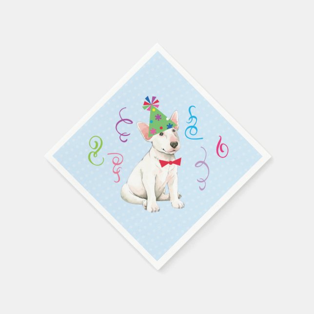 Serviette En Papier Anniversaire de la fête Bull Terrier (Coin)