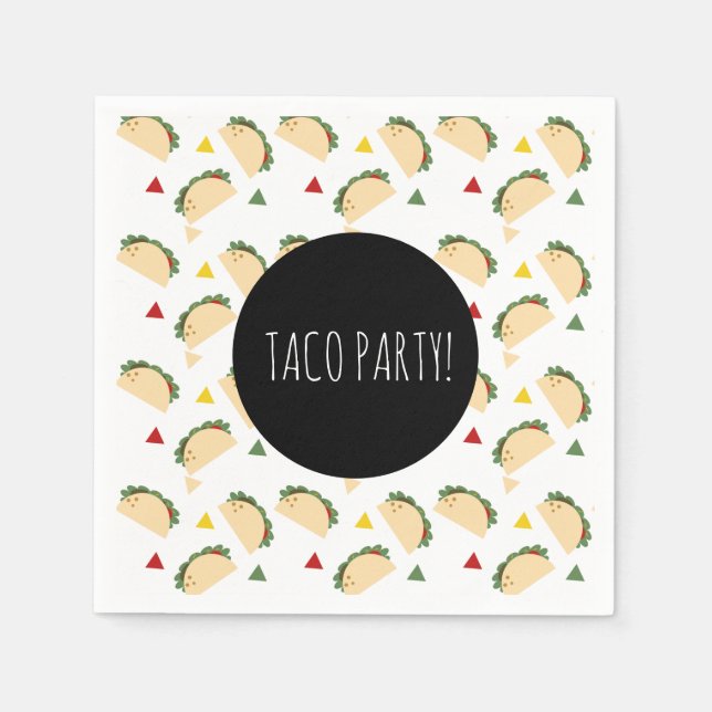 Serviette En Papier Anniversaire de la fête de Taco (Devant)