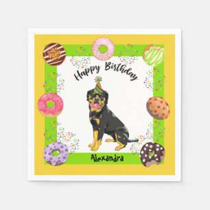 Serviette En Papier Anniversaire de la fête des Donuts de Funny Rottw