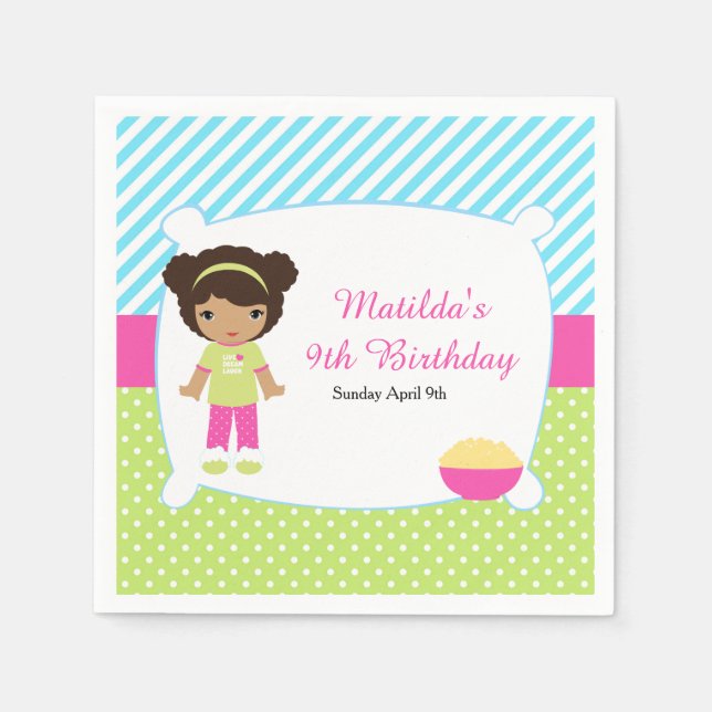 Serviette En Papier Anniversaire de la fête du bois d'oeuvre afro-amér (Devant)