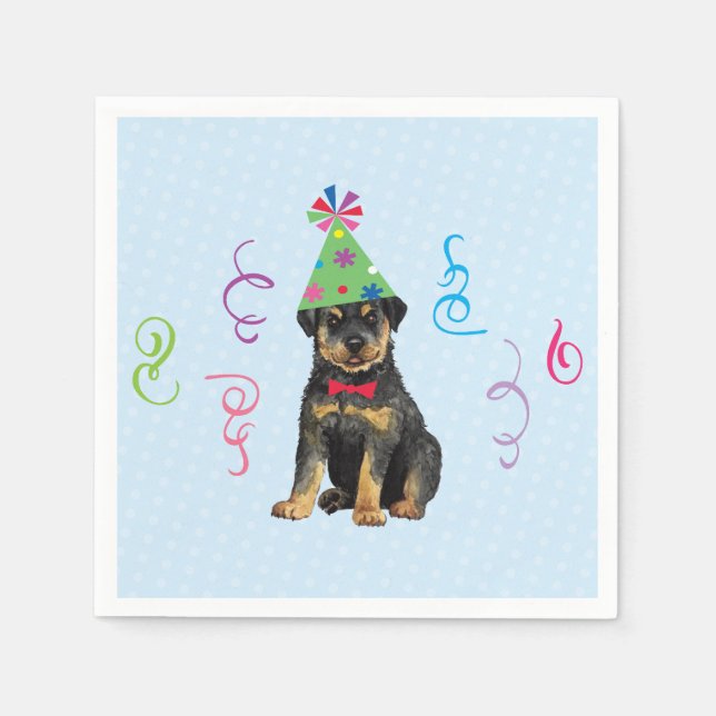 Serviette En Papier Anniversaire de la fête Rottweiler Napkins (Devant)