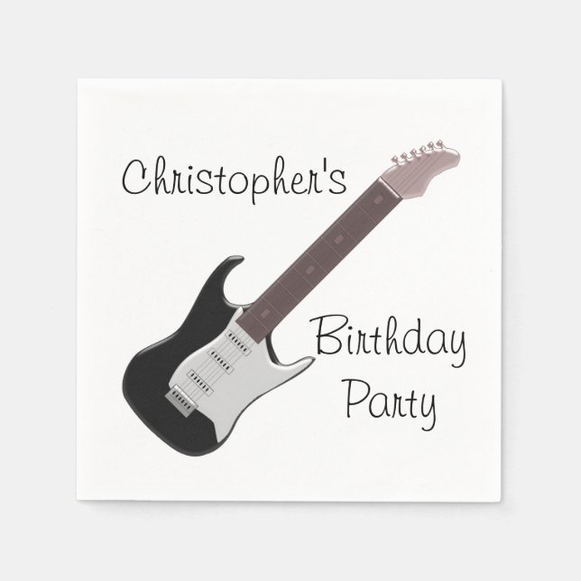 Serviette En Papier Anniversaire de la guitare électrique (Devant)