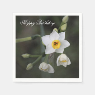 Serviette En Papier Anniversaire de la jonquille florale