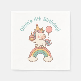 Serviette En Papier Anniversaire de la licorne