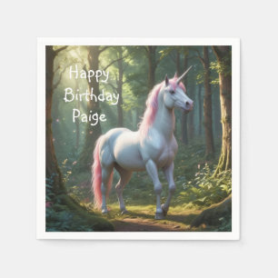 Serviette En Papier Anniversaire de la licorne magique
