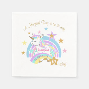 Serviette En Papier Anniversaire de la licorne magique