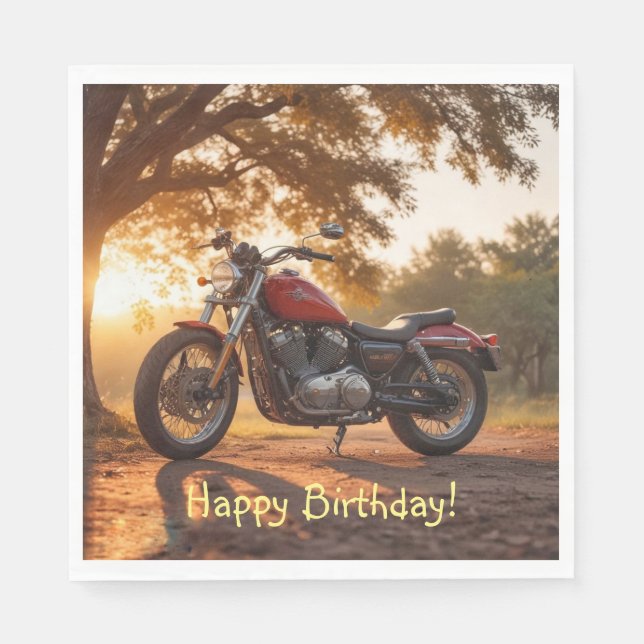 Serviette En Papier Anniversaire de la moto (Devant)