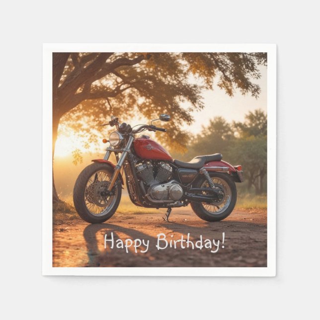 Serviette En Papier Anniversaire de la moto (Devant)