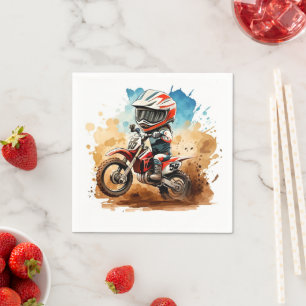 Serviette En Papier Anniversaire de la moto Boho simple
