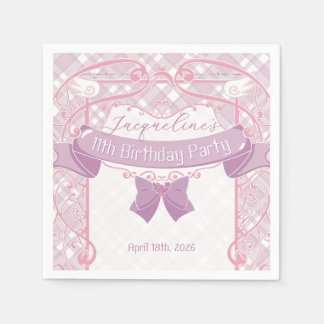 Serviette En Papier Anniversaire de la princesse Art Nouveau violet