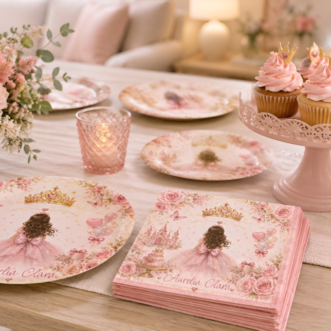 Serviette En Papier Anniversaire de la Princesse Rose (Créateur téléchargé)