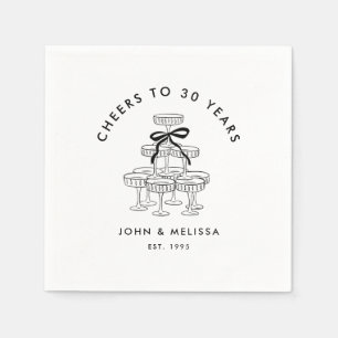 Serviette En Papier Anniversaire de la tour Champagne Black Coquette B