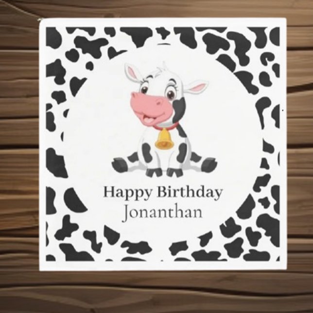 Serviette En Papier Anniversaire de la vache (Make your child's birthday unforgettable with our exciting Cow Birthday theme!)