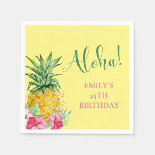 Serviette En Papier Anniversaire de l'Aloha Tropical Pineappical Hawai