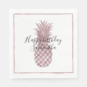Serviette En Papier Anniversaire de l'ananas rose