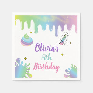Serviette En Papier Anniversaire de l'arc-en-ciel d'Unicorne
