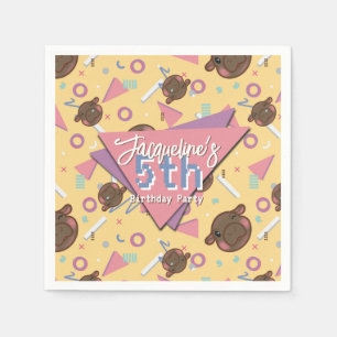 Serviette En Papier Anniversaire de l'hippo bébé jaune des années 80