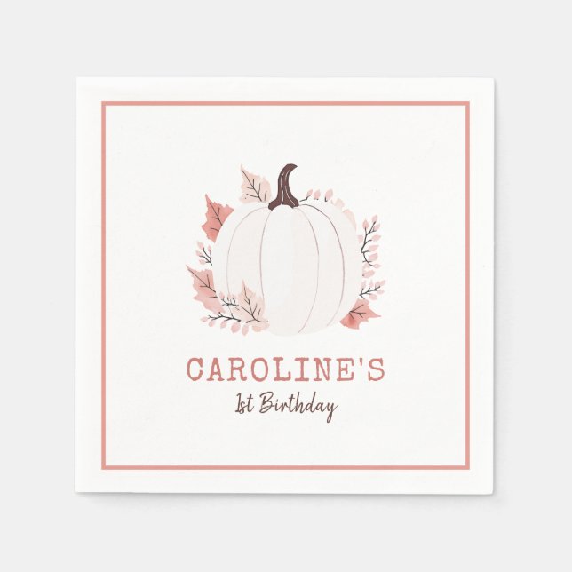 Serviette En Papier Anniversaire de Little Citrouille Fall (Devant)