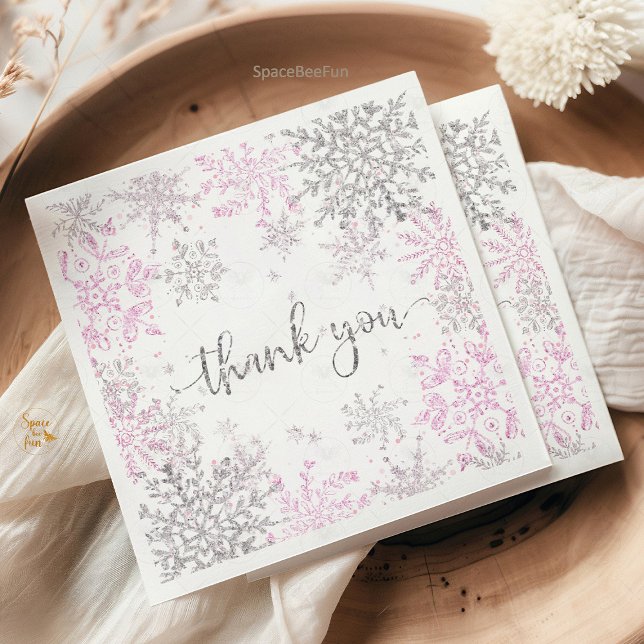 Serviette En Papier Anniversaire de l'Onederland d'hiver (Winter ONEderland birthday napkins, snowflake birthday napkins, winter wonderland party napkins, fro)