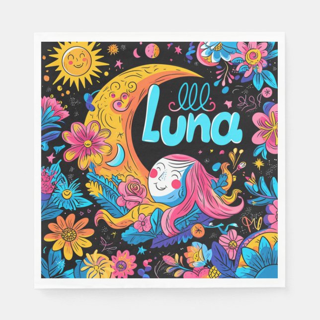 Serviette En Papier Anniversaire de Luna (Devant)