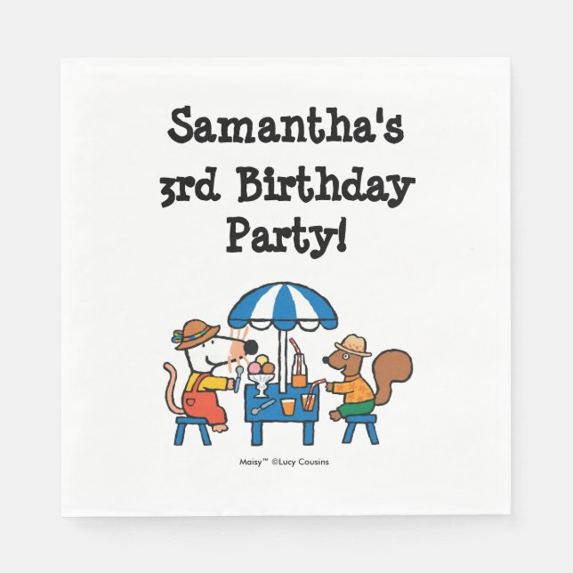 Serviette En Papier Anniversaire de Maisy et Cyril (Devant)