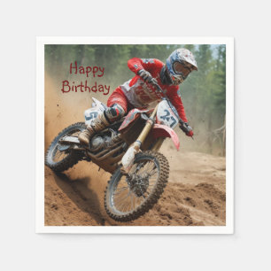 Serviette En Papier Anniversaire de Motocross