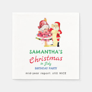 Serviette En Papier Anniversaire de Noël en juillet Naughty / Nice pou