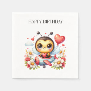 Serviette En Papier Anniversaire de Pilote Abeille