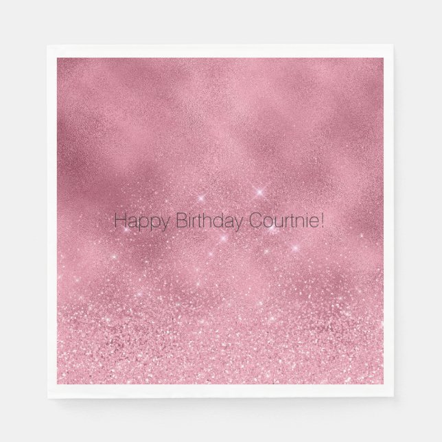 Serviette En Papier Anniversaire de Pink Glitz (Devant)