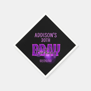 Serviette En Papier Anniversaire de Pink Neon