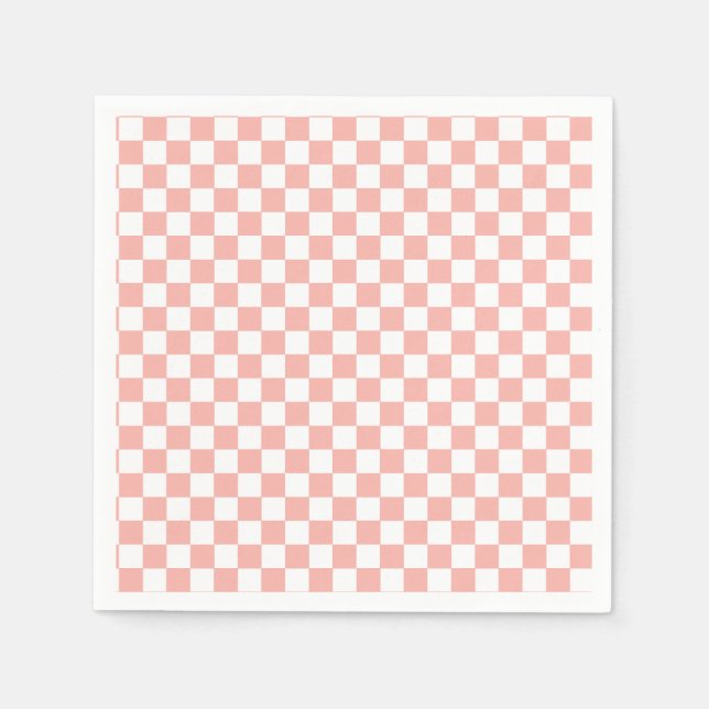 Serviette En Papier Anniversaire de Pink Retro Checker (Devant)