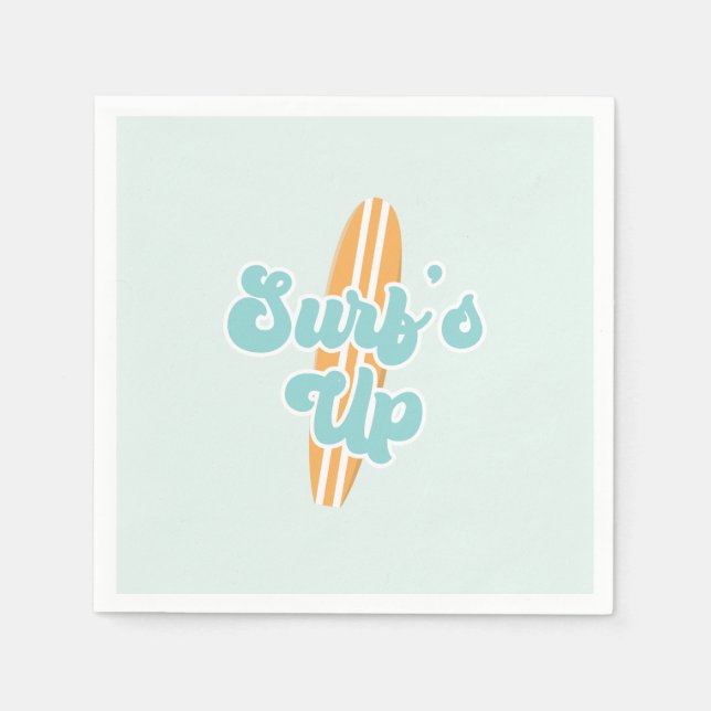 Serviette En Papier Anniversaire de plage Surfs Up (Devant)
