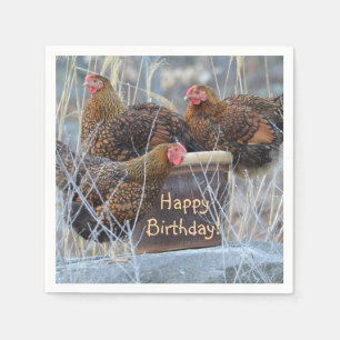 Serviette En Papier Anniversaire de poulets soyeux